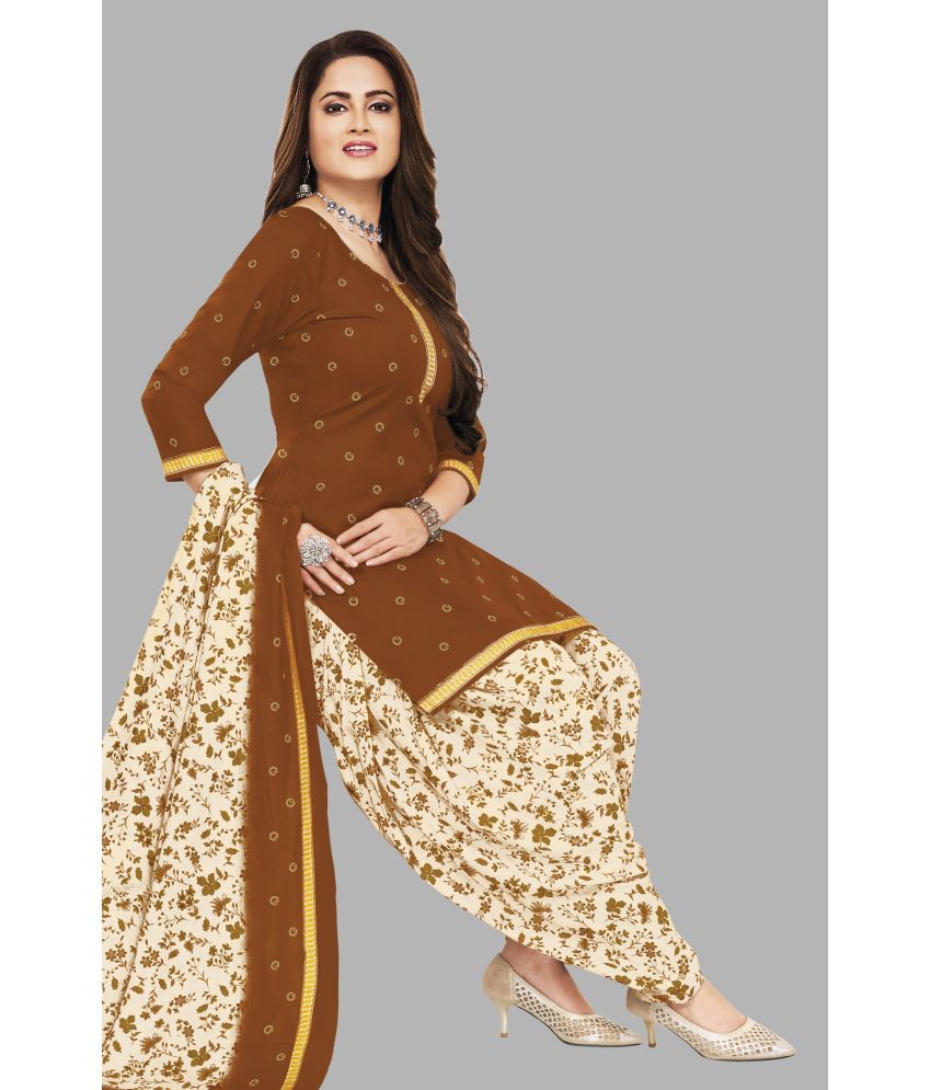     			SIMMU Cotton Printed Kurti With Patiala Women's Stitched Salwar Suit - Rust ( Pack of 1 )