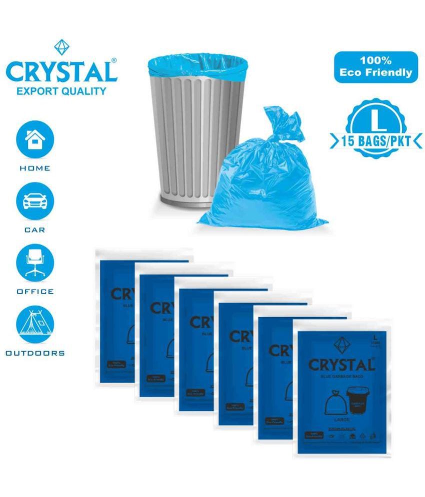     			Crystal Oxo Biodegradable Blue Garbage Bags (24 x 32 inch, Large) Pack of 6 (15 pieces each)