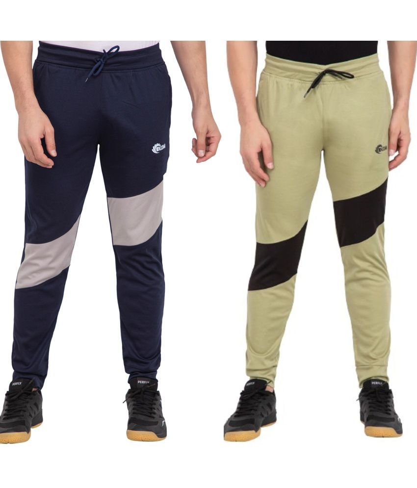     			EKOM Multicolor Lycra Men's Trackpants ( Pack of 2 )