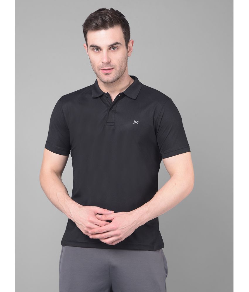     			Force NXT Black Polyester Regular Fit Men's Sports Polo T-Shirt ( Pack of 1 )