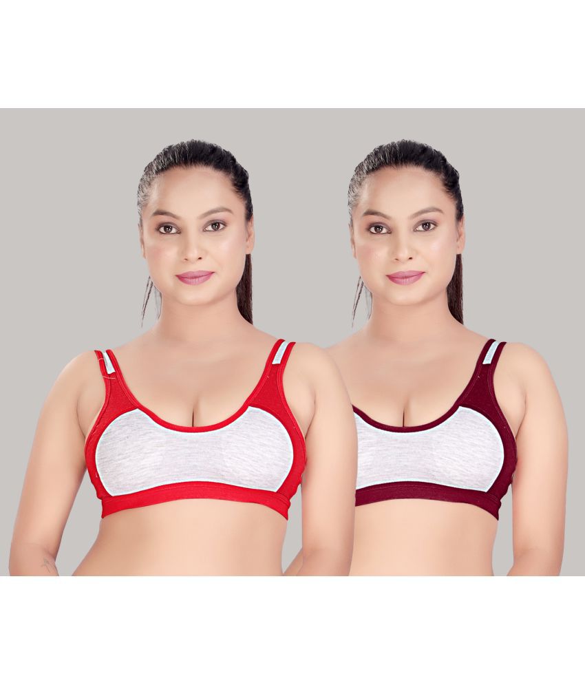     			HAYA Multicolor Cotton Non Padded Women's Everyday Bra ( Pack of 2 )