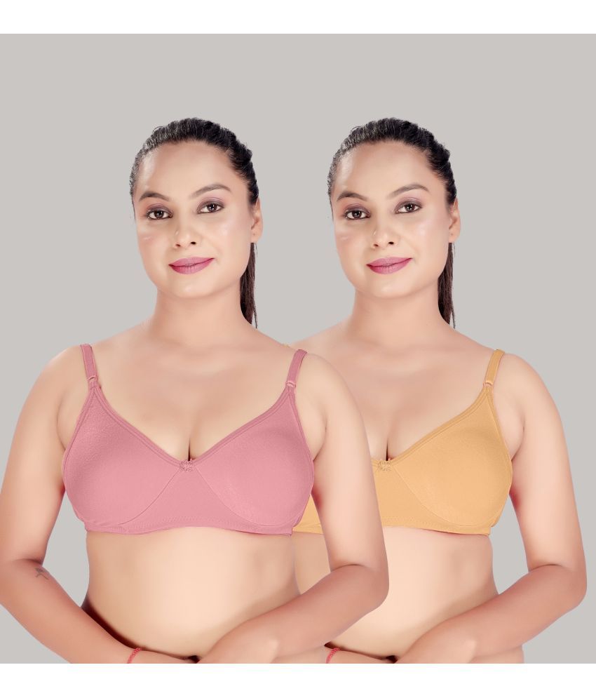     			HAYA Pack of 2 Cotton Non Padded Women's Everyday Bra ( Multicolor )