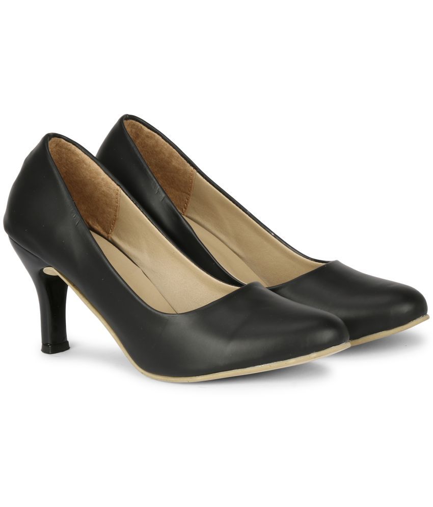     			Ishransh Black Women's Pumps Heels