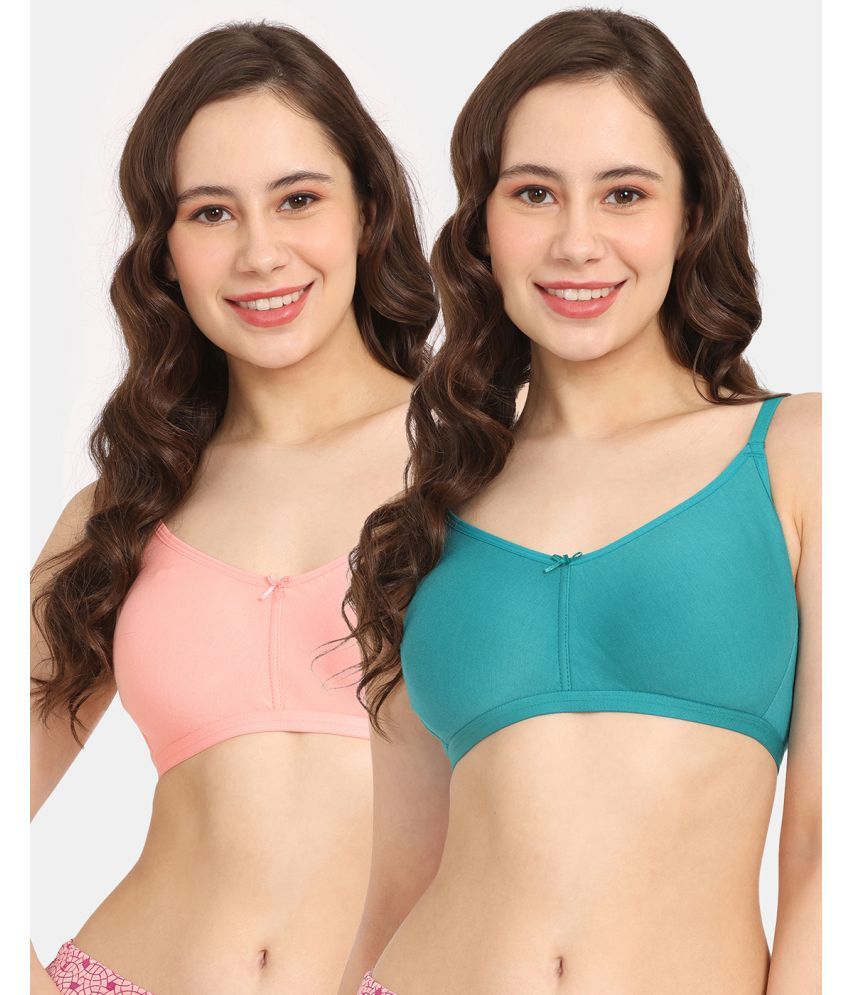     			Rosaline by Zivame Pack of 2 Polyester Women's T-Shirt Bra ( Blue )