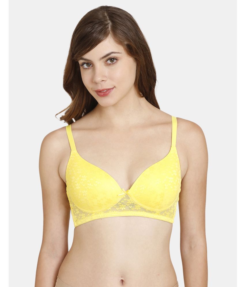     			Rosaline by Zivame Yellow Nylon Heavily Padded Women's T-Shirt Bra ( Pack of 1 )