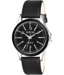 Lorem Black Leather Analog Womens Watch