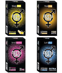 NottyBoy 3 IN 1, Ribbed, Dotted, Contour and Banana Flavoured Ultra Thin Condoms For Men - 40 Units