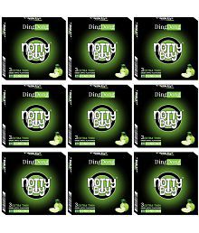 NottyBoy Fruit Flavoured Plain Combo Pack Condom - Pack of 9, 27Pcs