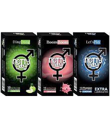 NottyBoy Multi Pack Condom Extra Lube, Bubblegum and Fruit Flavoured - 30 Pieces
