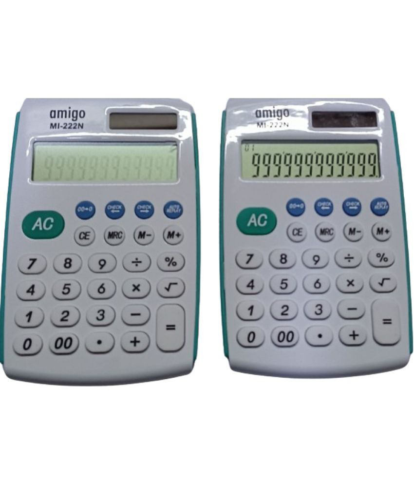     			2337BB- BUY SMART COMBO 2 PC  MI222N Mini Calculator 8-Digit LCD Display Small Calculator Pocket Size 12x8 CM for Students Use Portable Office Home School Account Financial Calculating Tool(PACK OF 2)