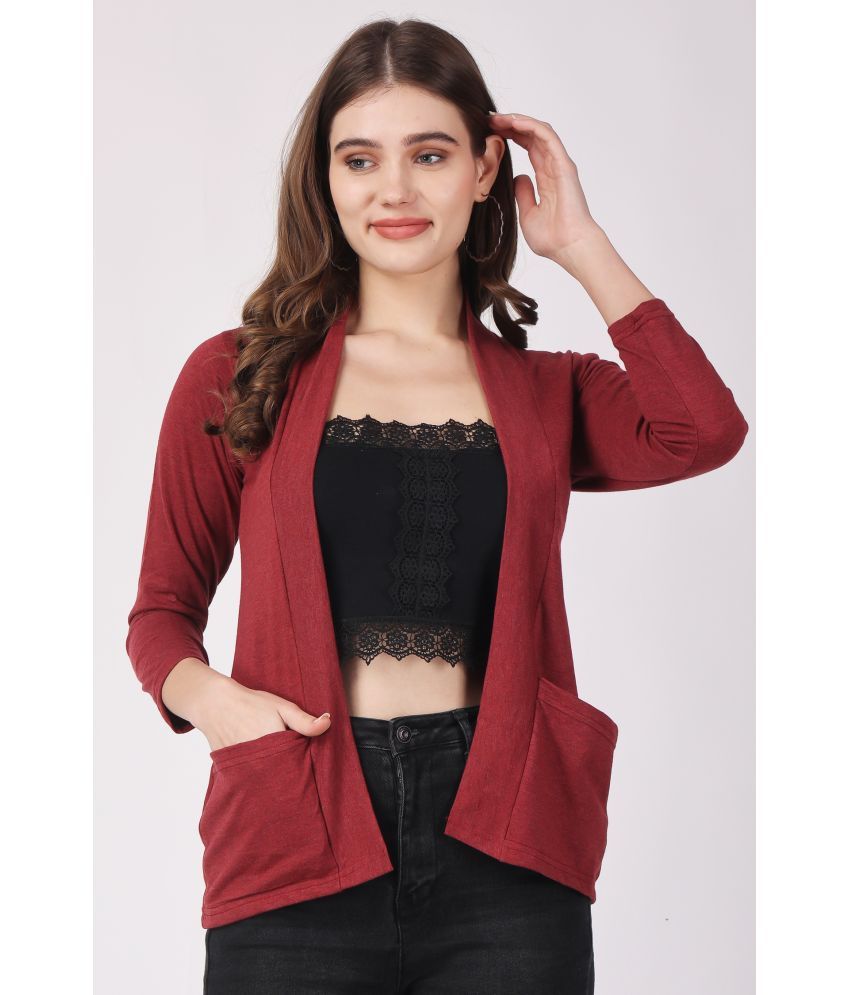     			Affair Cotton Women's Shrugs - Maroon ( Single )