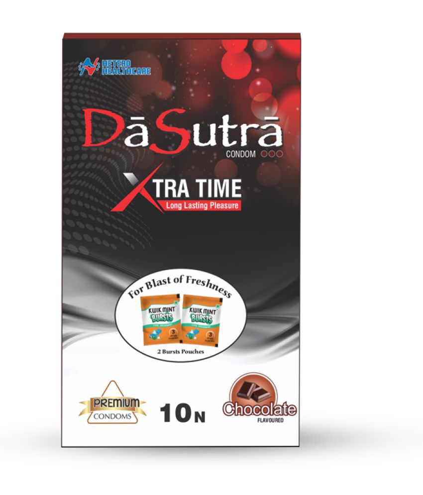     			DaSutra Xtra Time Long Lasting Pleasure Chocolate Flavor Condoms Ribbed-Dotted-Contour - 20 Pieces (Pack of 2)