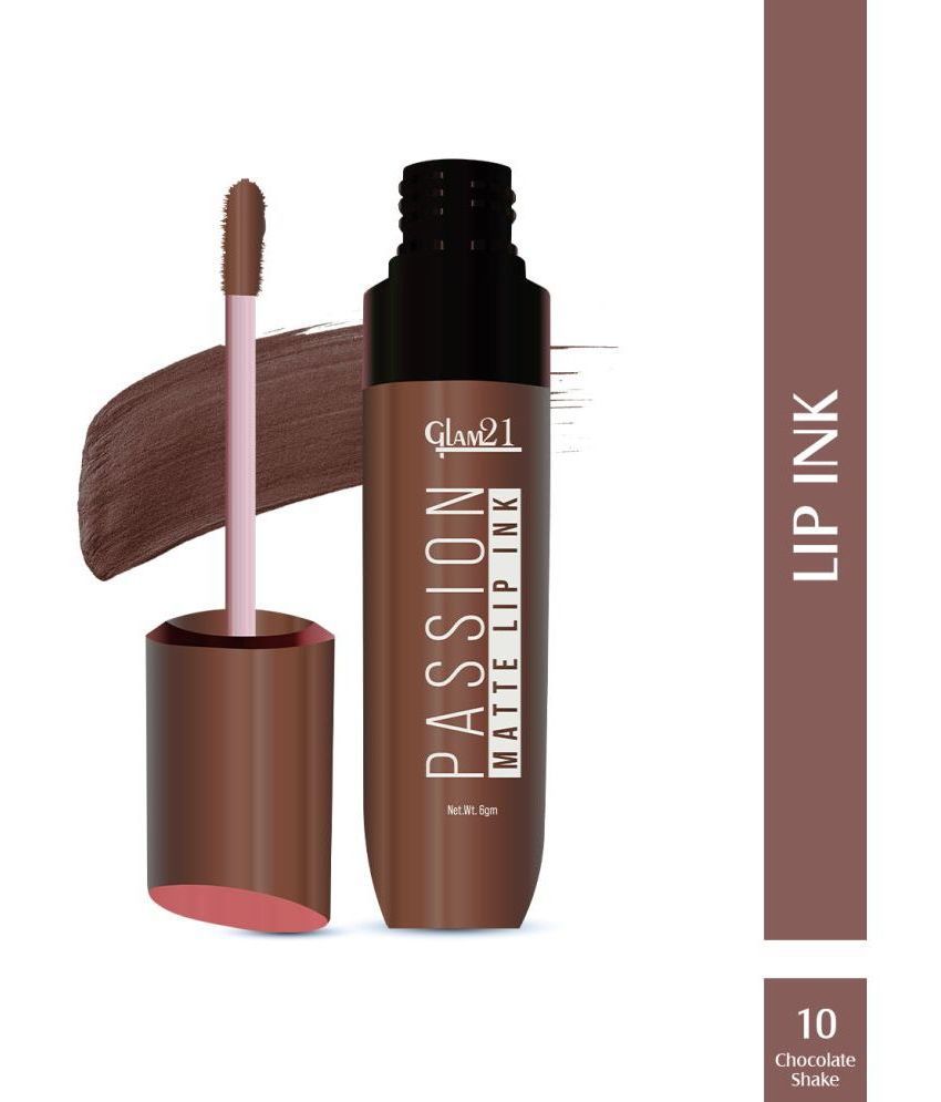     			Glam21 Passion Matte Lip Ink Upto 12Hour Color Stay Lightweight & Comfortable Chocolate Shake10