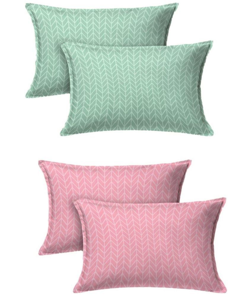     			JBTC - pack of 4 Cotton Floral Regular Pillow Cover ( 71.12 cm(28) x 45.72 cm(18) ) - Pink