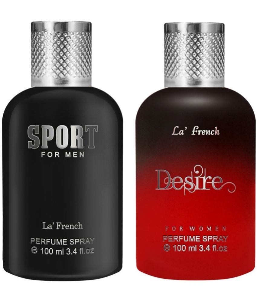     			LA FRENCH Desire & Sport Eau De Parfum (EDP) For Women,Men Each 100ml ( Pack of 2 )