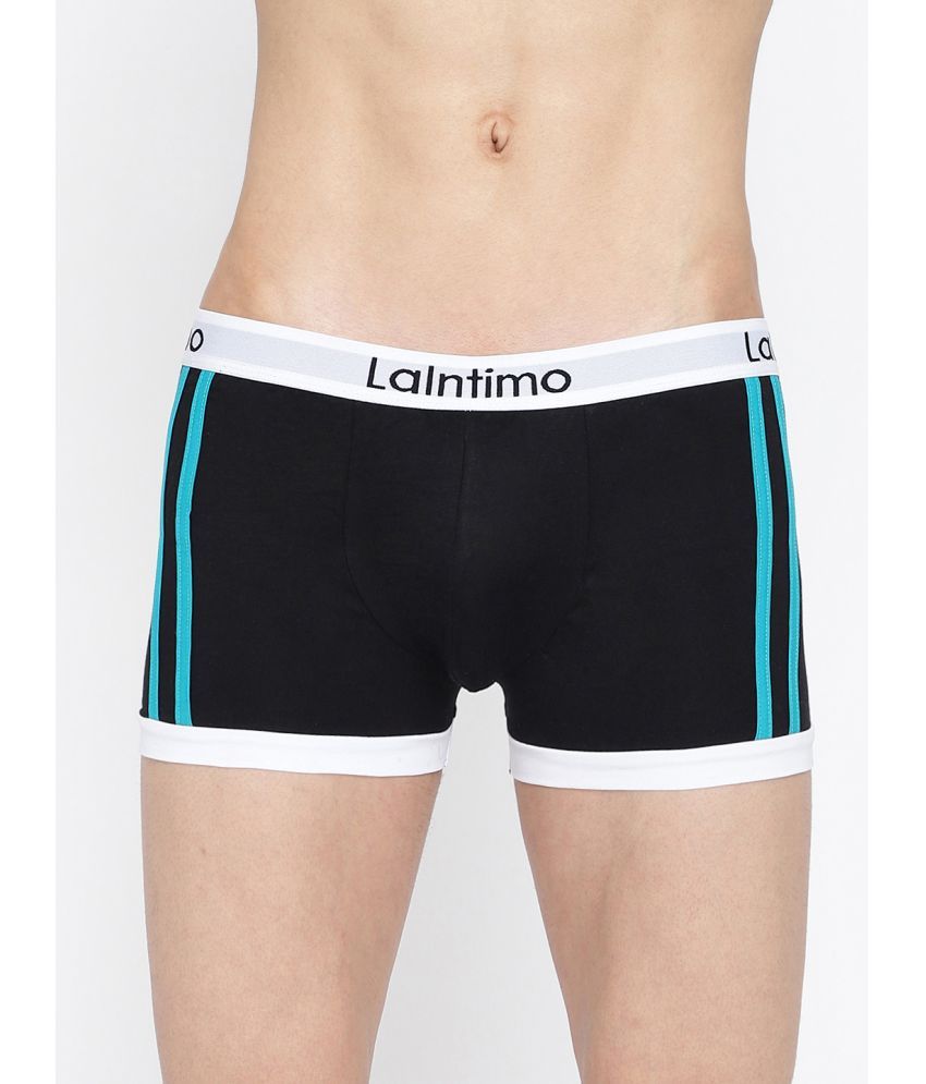     			La Intimo Pack of 1 Cotton Trunks For Men's ( Black )