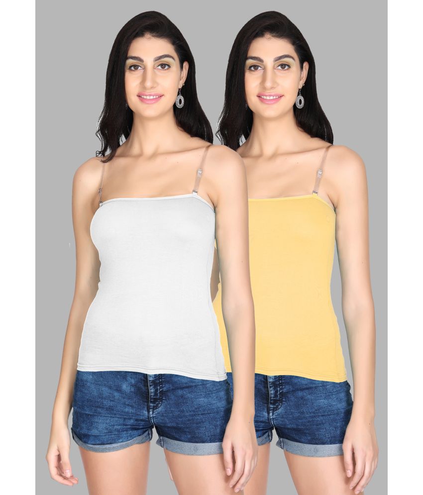     			Madam Camisole Cotton Blended Camisoles - Multi Color Pack of 2