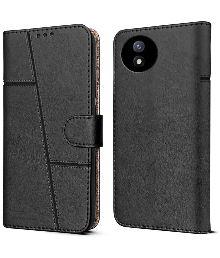     			Shining Stars Black Flip Cover Artificial Leather Compatible For Vivo Y02 ( Pack of 1 )