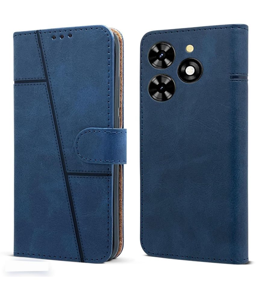     			Shining Stars Blue Flip Cover Artificial Leather Compatible For Tecno Pop 8 ( Pack of 1 )