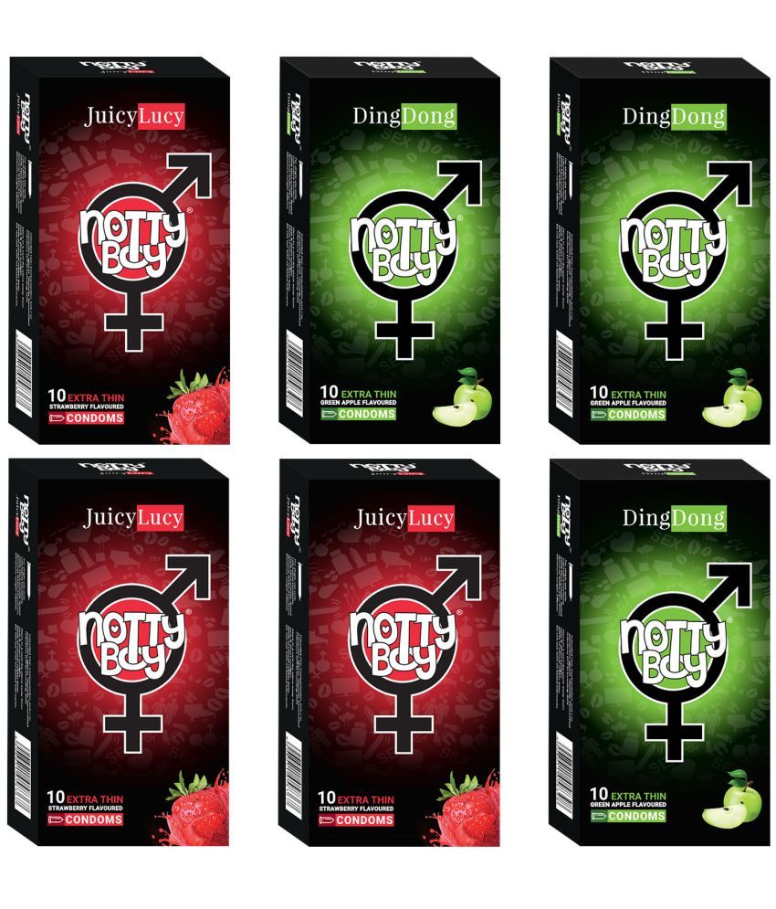     			NottyBoy Strawberry and Fruit Flavour, Ultra Thin Combo Pack Condoms For Men - 60 Units