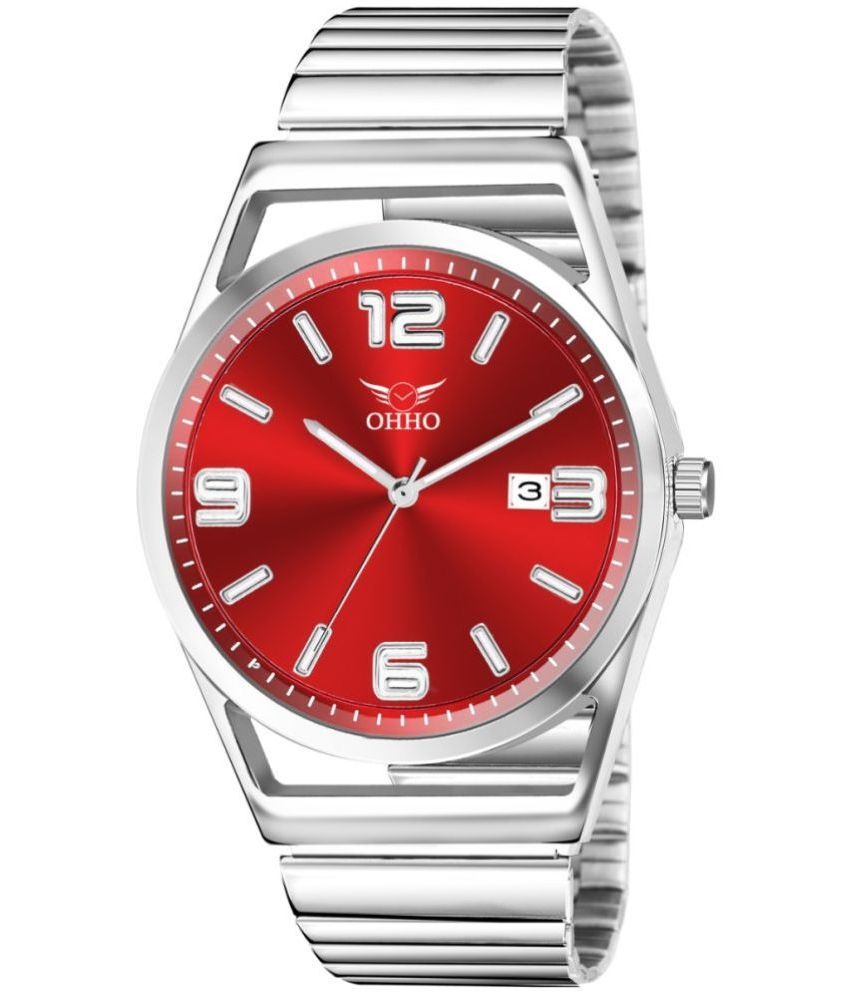     			OHHO Silver Stainless Steel Analog Men's Watch