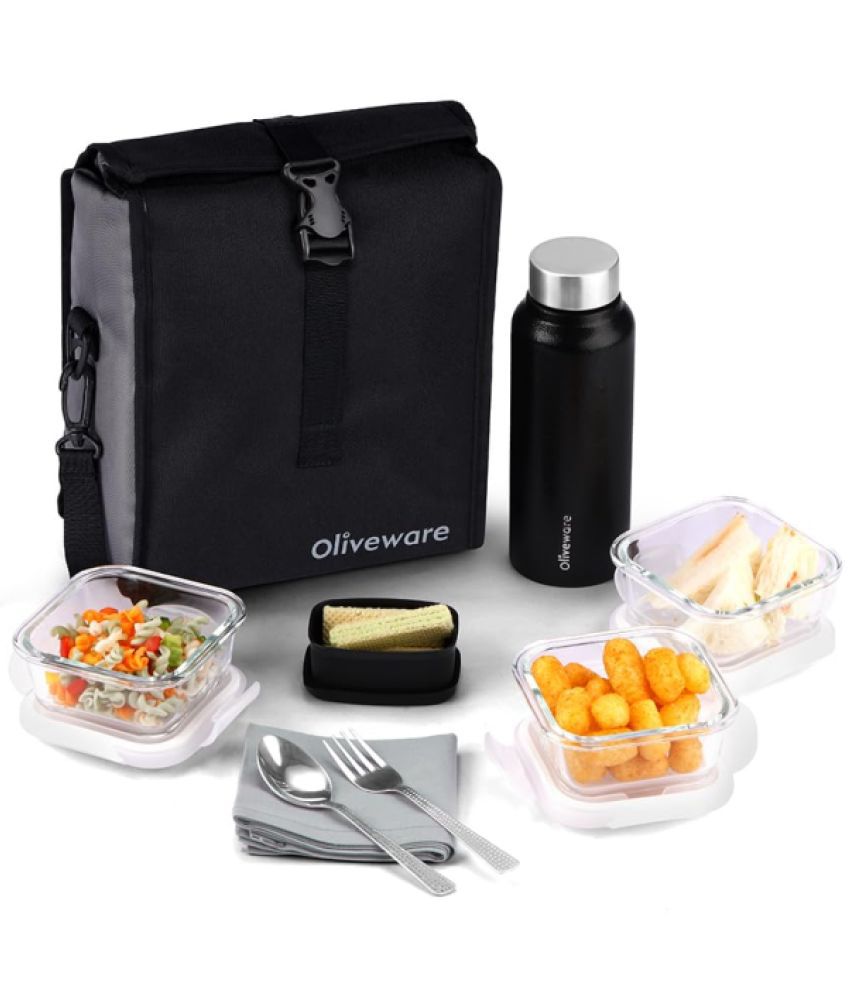     			Oliveware Glass Lunch Box 3 - Container ( Pack of 1 )