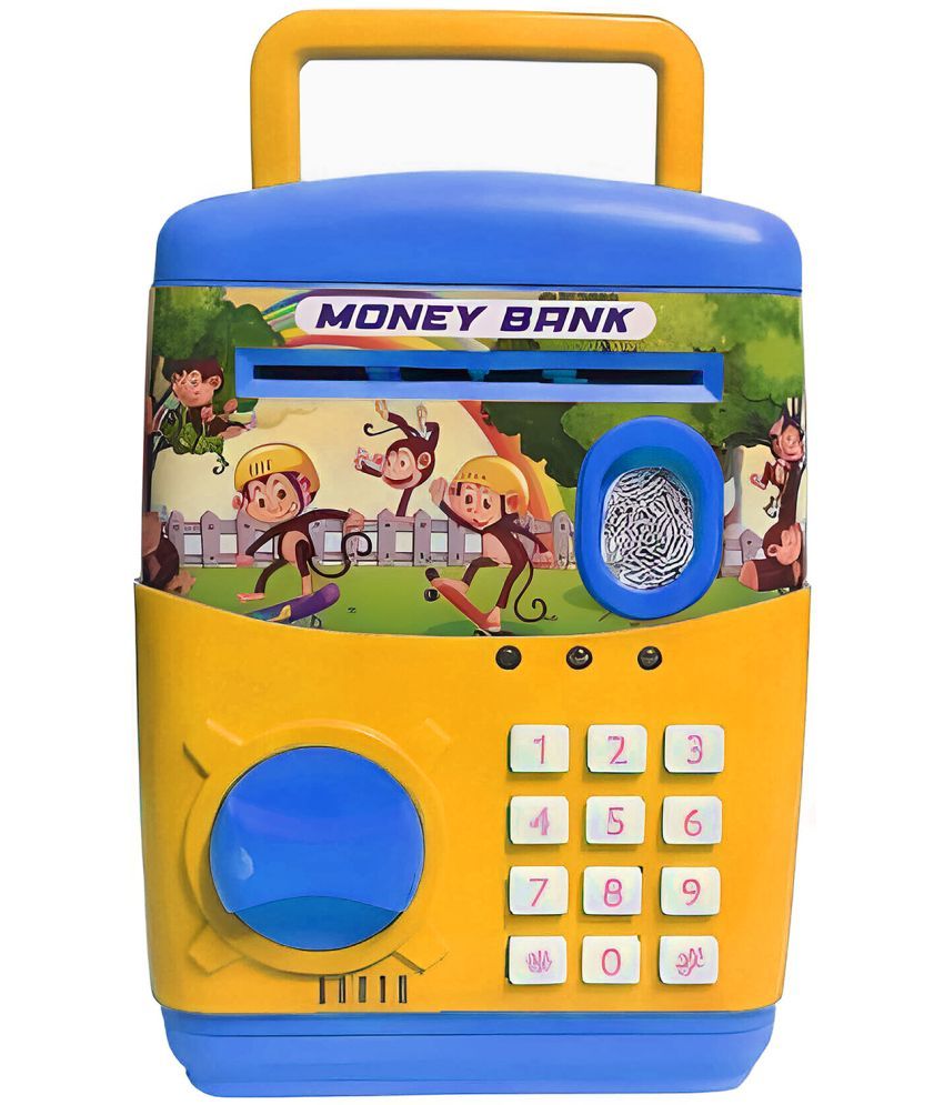     			RAINBOW RIDERS ATM Money Safe Bank For Kids with Finger Print Sensor Piggy Savings Bank with Electronic Lock, For  Girls & Boys Age 2, 3, 4, 5, 6, 7, 8 Plastic Battery Operated Toy Multicolour Options Are Available