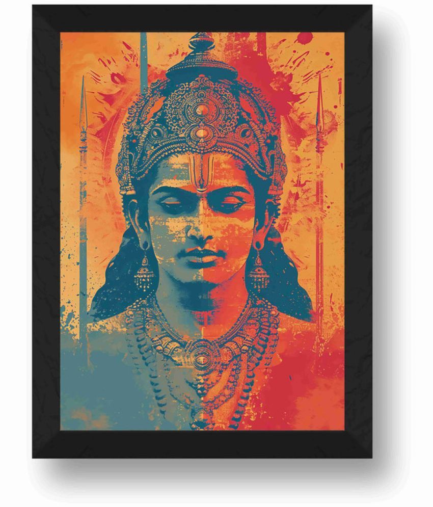     			Saf Shree Ram Lala Religious Wall Hanging Painting With Frame