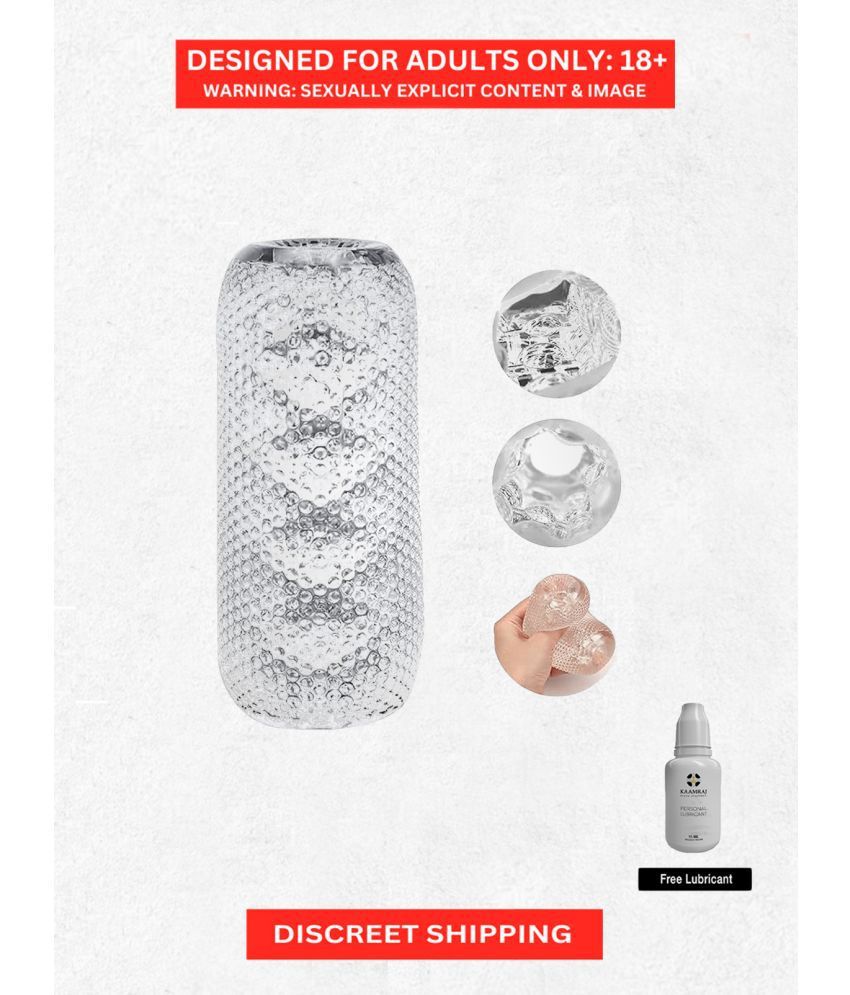     			Silicone Masturbator Cup- 5.5 inch Dotted Texture Realistic Feel Blow Job Discreet Masturbator for Men with Free Kaamraj Lube