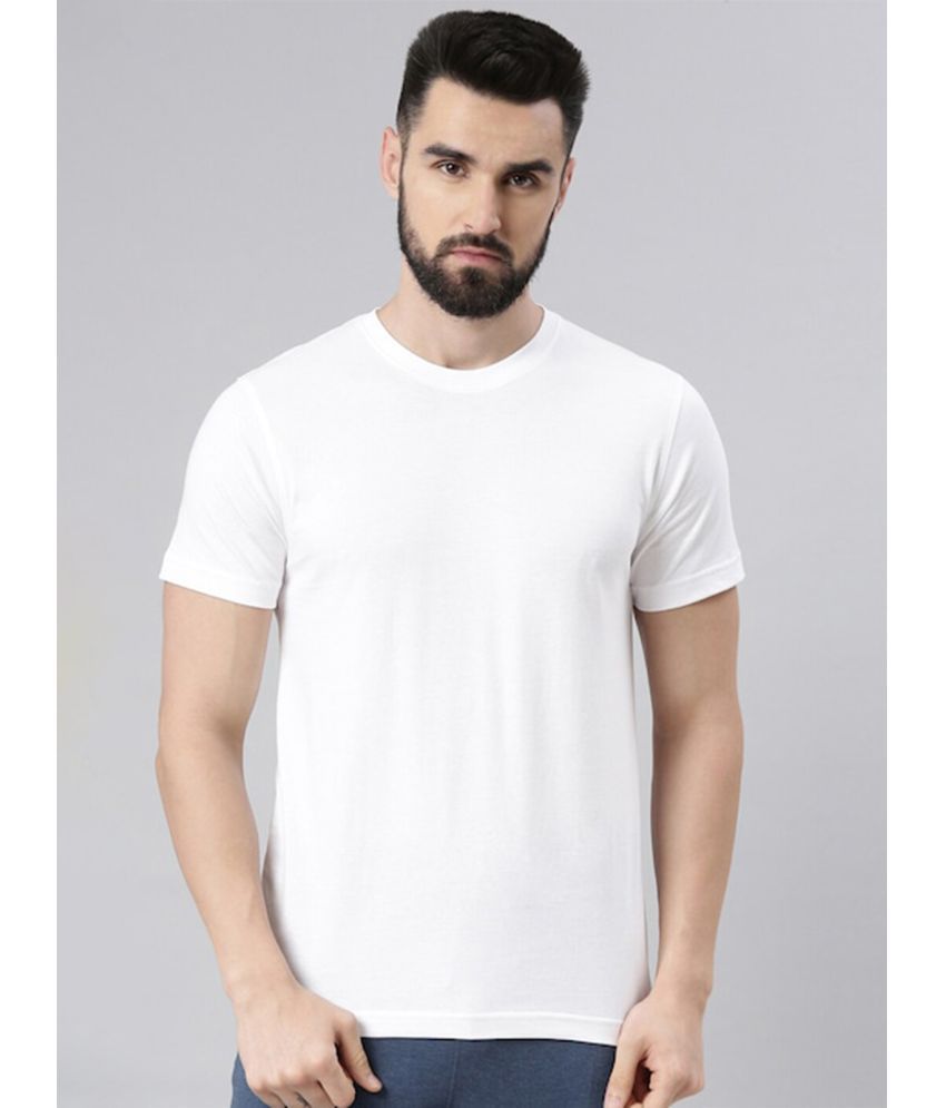     			Veirdo 100% Cotton Regular Fit Solid Half Sleeves Men's T-Shirt - White ( Pack of 1 )