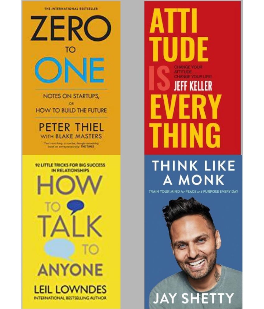     			Zero To One + Attitude Is Everything + How To Talk Any One + Think Like a Monk