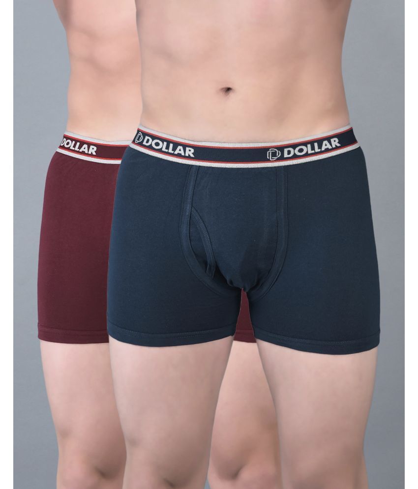     			Pack of 2 Dollar Bigboss Assorted Solid Cotton Blend Men Trunk