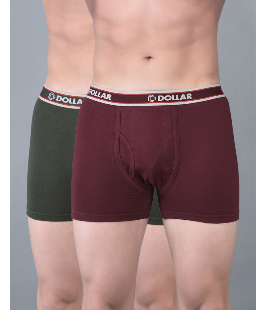     			Pack of 2 Dollar Bigboss Assorted Solid Cotton Blend Men Trunk