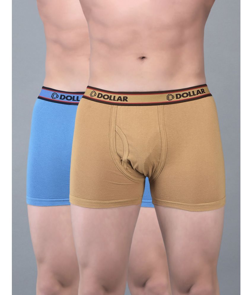     			Pack of 2 Dollar Bigboss Assorted Solid Cotton Blend Men Trunk