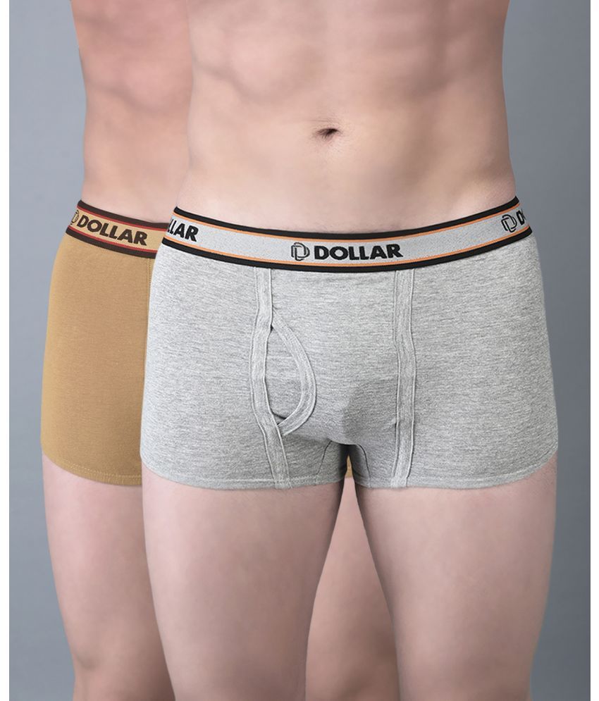     			Pack of 2 Dollar Bigboss Assorted Solid Cotton Blend Men Trunk