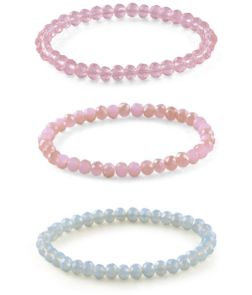     			JFL - Jewellery For Less Pink Bracelet ( Pack of 3 )