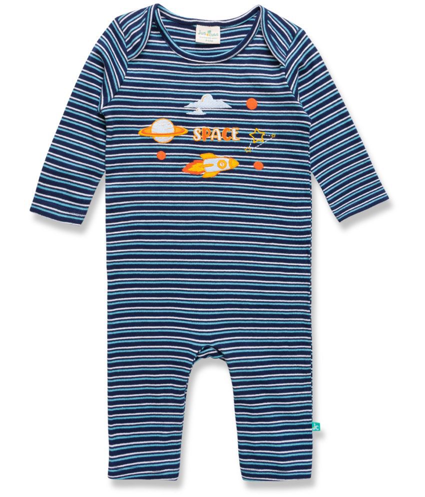     			Juscubs Navy Blue Cotton Rompers For Baby Boy ( Pack of 1 )