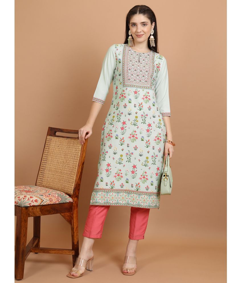     			Ketch Cotton Printed Straight Women's Kurti - Green ( Pack of 1 )