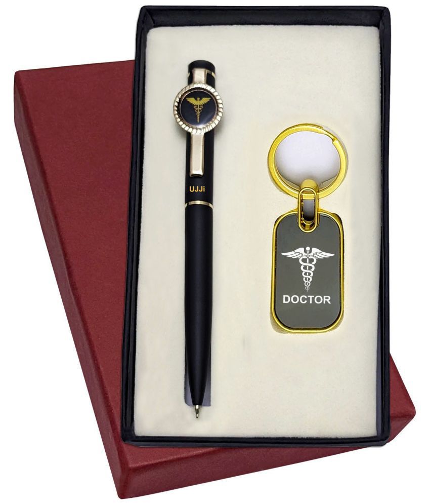     			UJJi 2in1 Doctor Logo Engraved Keyring & Ball Pen Combo Keychain