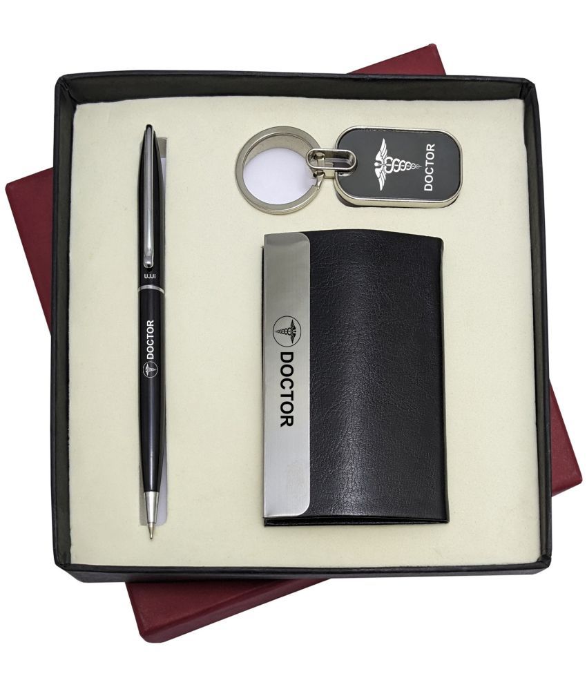     			UJJi 3in1 Dcotor Logo Set with Slim Body Ball Pen, Keychain and ATM Card Holder