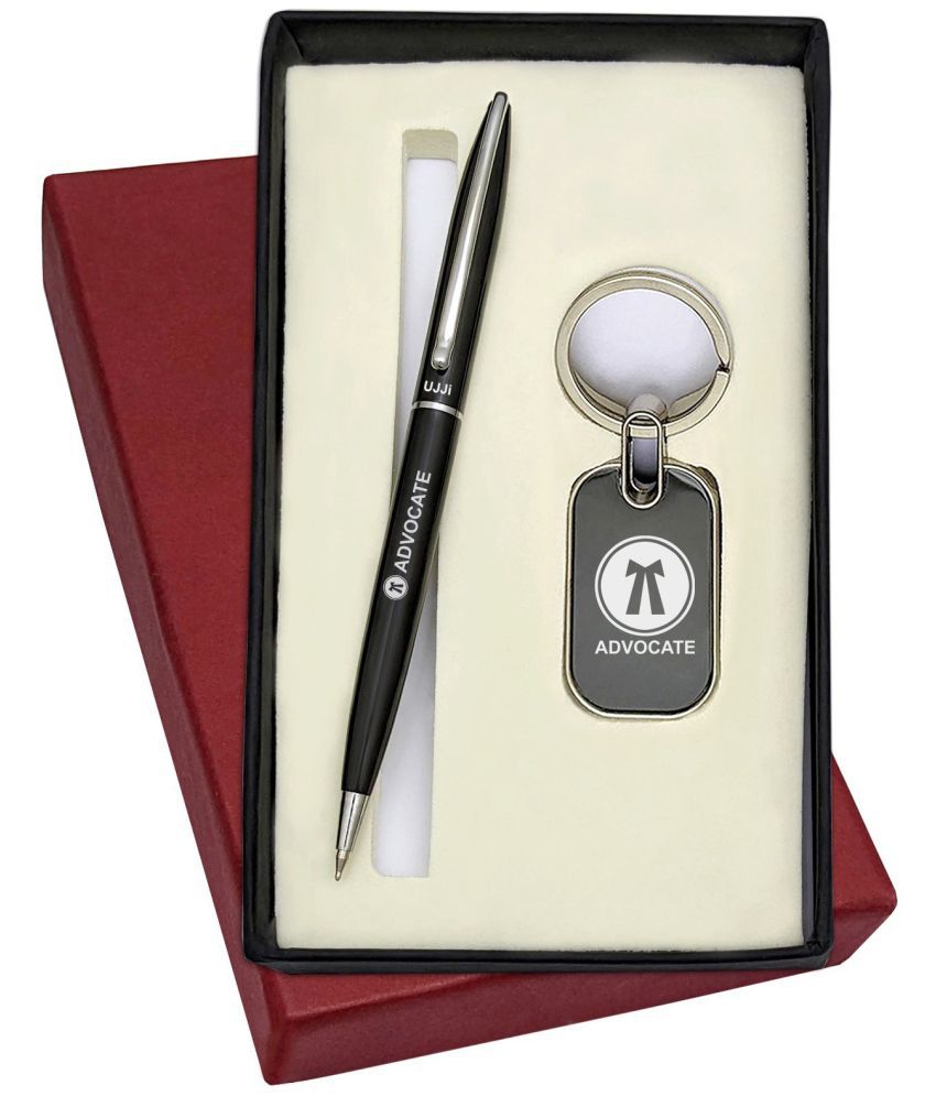     			UJJi Advocate Logo 2in1 Set with Slim Design Black Ball Pen and Keychain