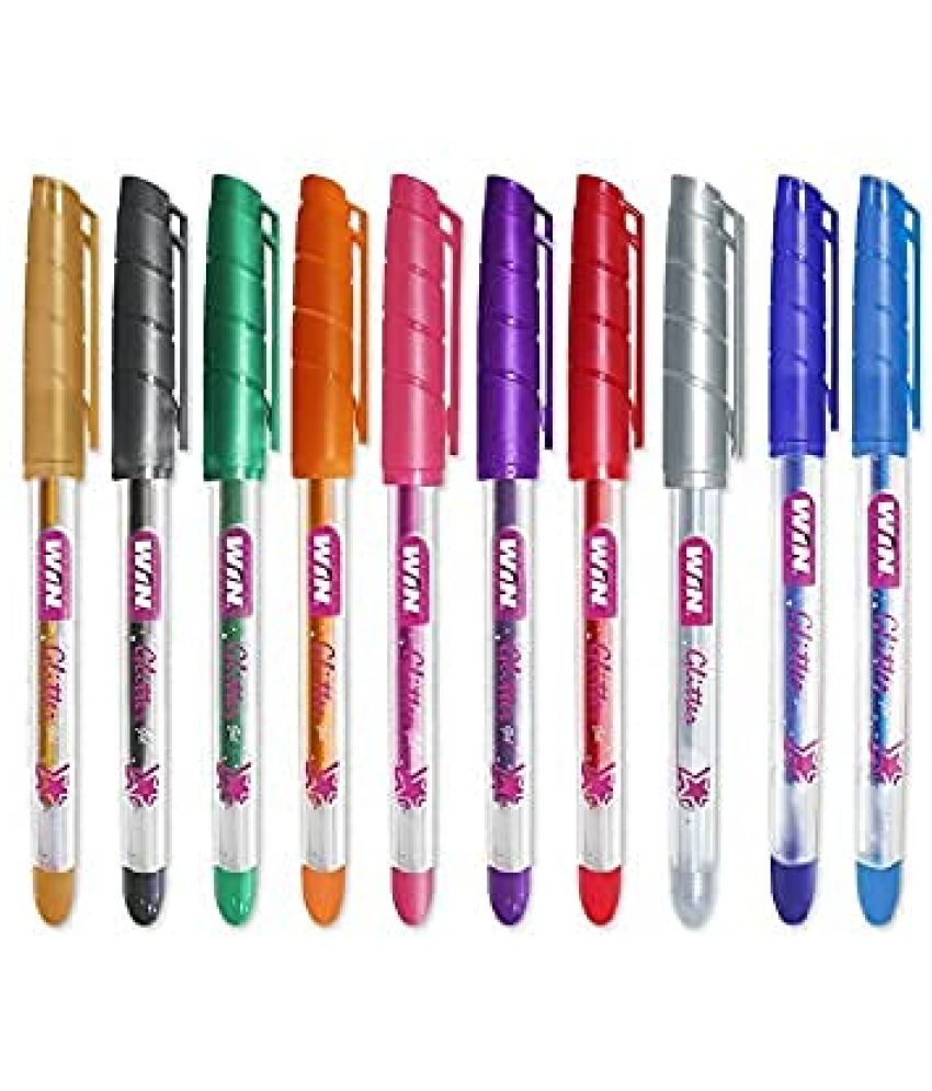     			WIN Glitter Pens, Multi Colour Pens 10 Pcs Pack in 10 Colours