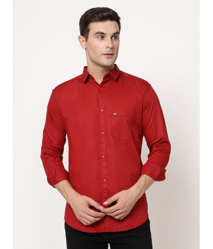     			allan peter 100% Cotton Regular Fit Solids Full Sleeves Men's Casual Shirt - Red ( Pack of 1 )
