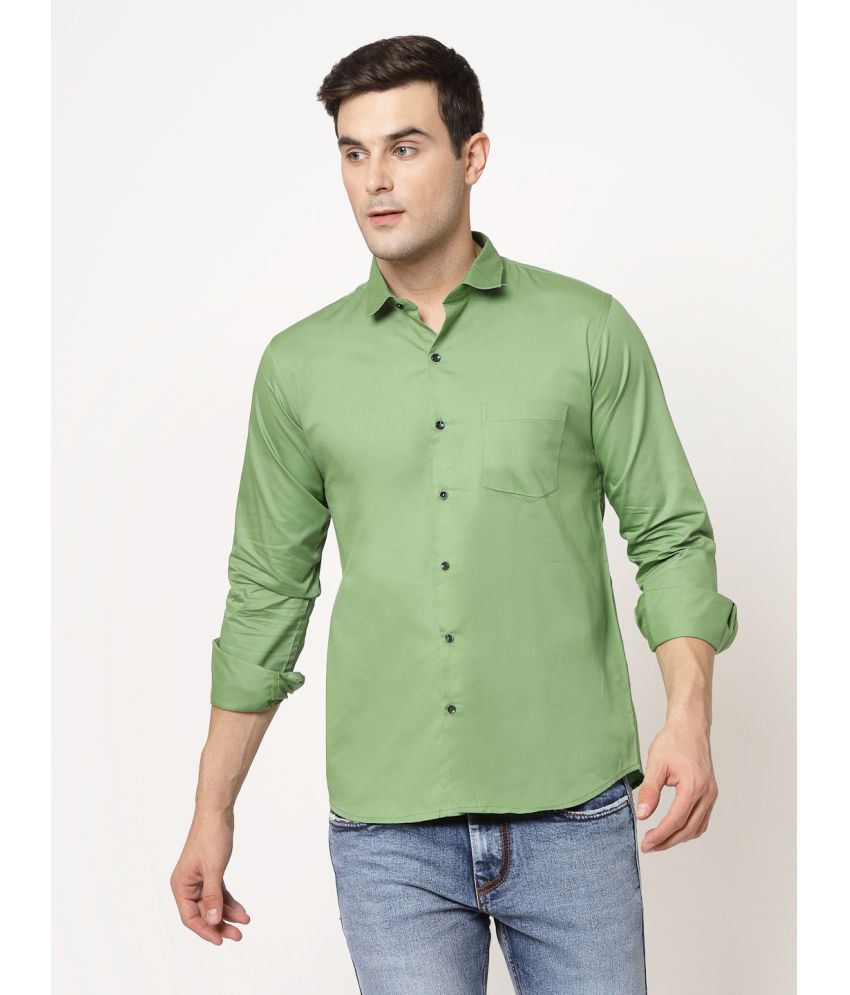     			allan peter 100% Cotton Regular Fit Solids Full Sleeves Men's Casual Shirt - Olive ( Pack of 1 )