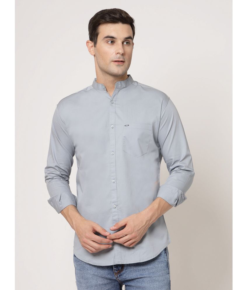     			allan peter 100% Cotton Regular Fit Solids Full Sleeves Men's Casual Shirt - Grey ( Pack of 1 )