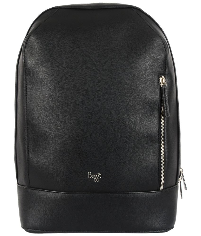     			Baggit Black Faux Leather Backpack