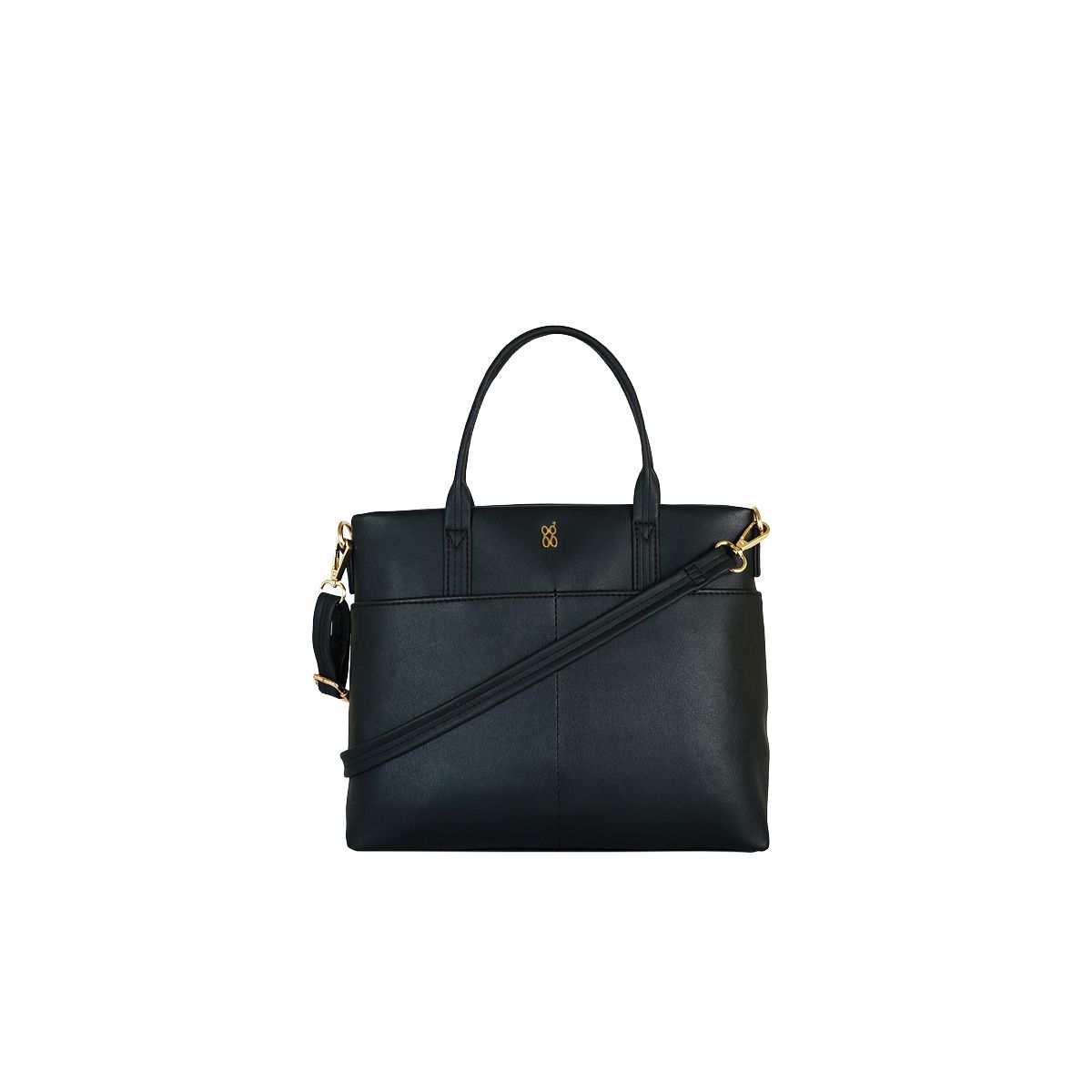     			Baggit Black Faux Leather Tote Bag