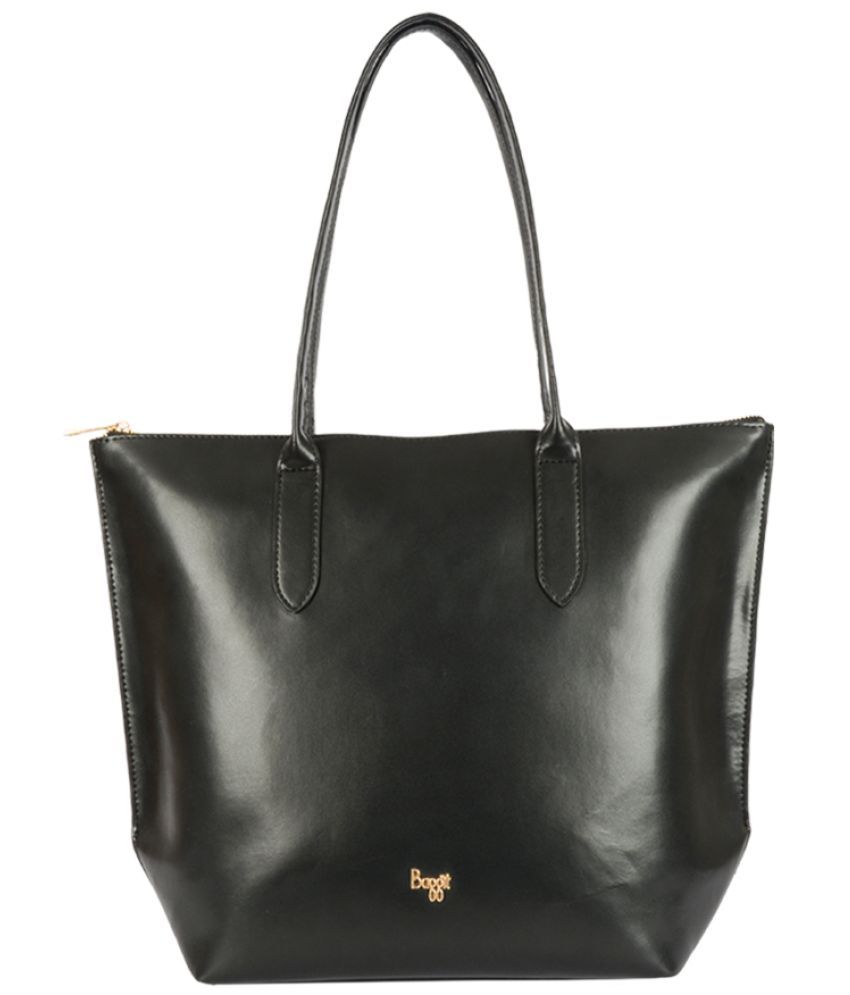     			Baggit Black Faux Leather Tote Bag