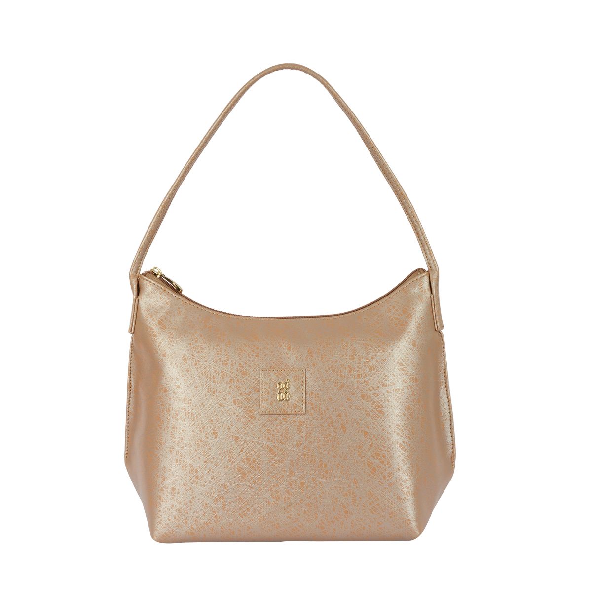     			Baggit Gold Faux Leather Hobo Bag