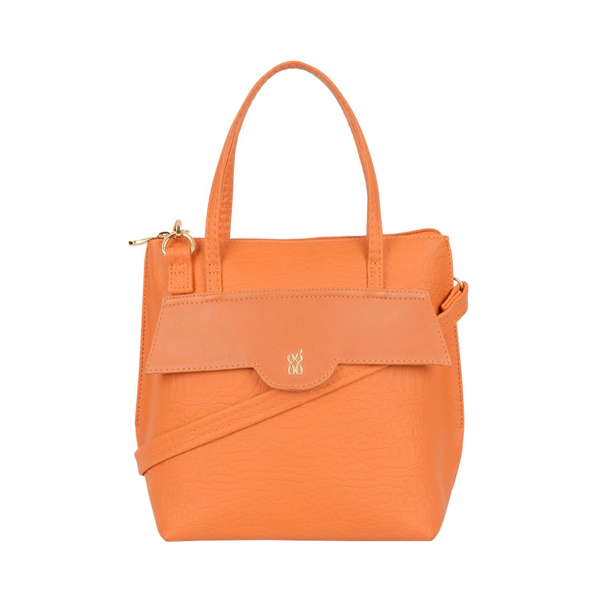     			Baggit Orange Faux Leather Tote Bag